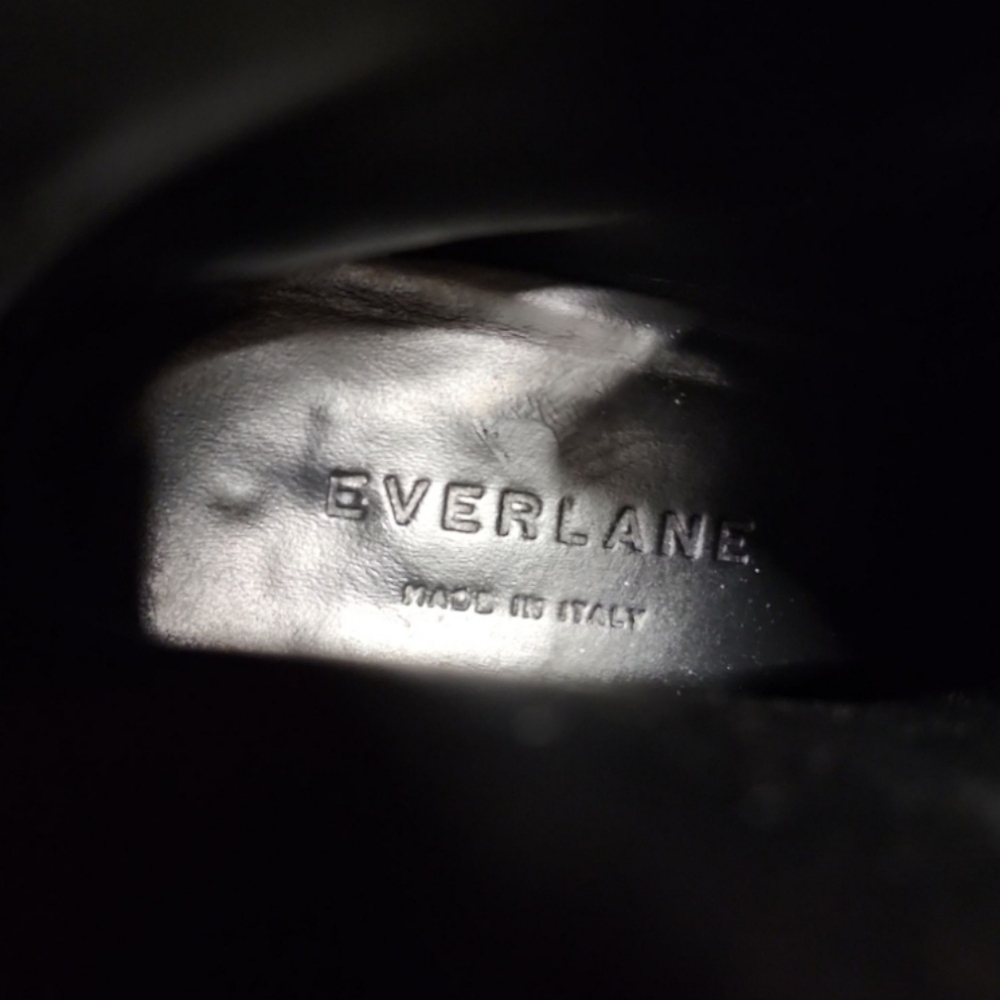 Everlane The Boss black pebbled leather zip up boots pointed toe block heel 5.5 - Picture 2 of 10